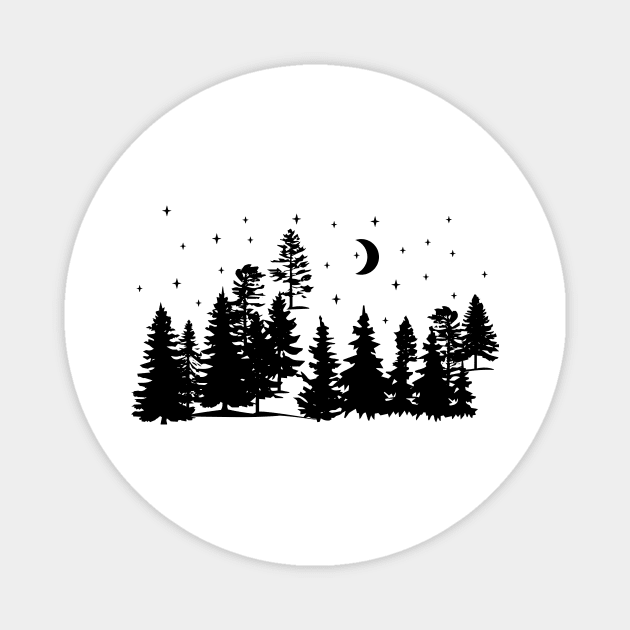 Pine tree forest Magnet by beaching